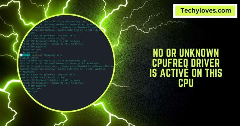No Or Unknown Cpufreq Driver Is Active On This CPU: Explore
