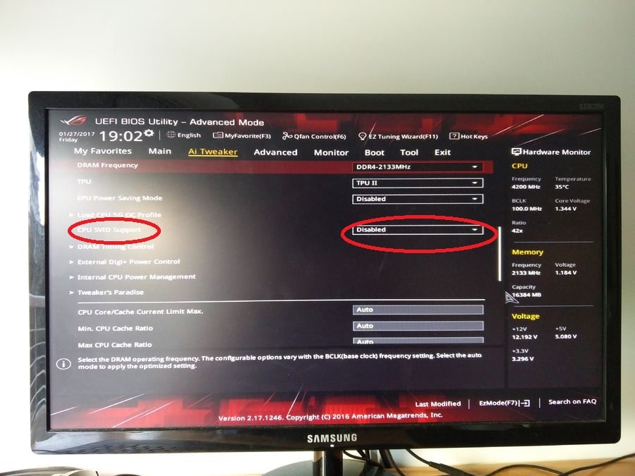 Disabling CPU SVID Support for Overclocking