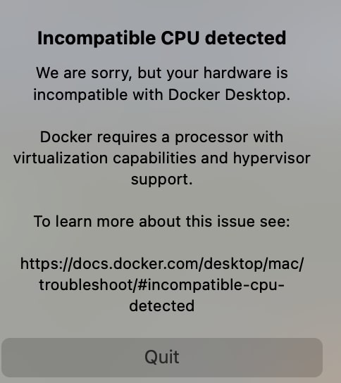 Docker Incompatible CPU detected M3